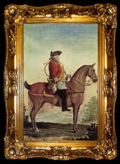 framed  Louis Carrogis Carmontelle Louis-Philippe, duke of Orleans, in the hunt suit, ta009-2